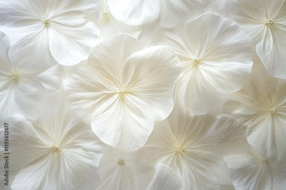 Delicate White Flowers Soft Petals Close Up Delicate White Flowers Soft Petals Close Up