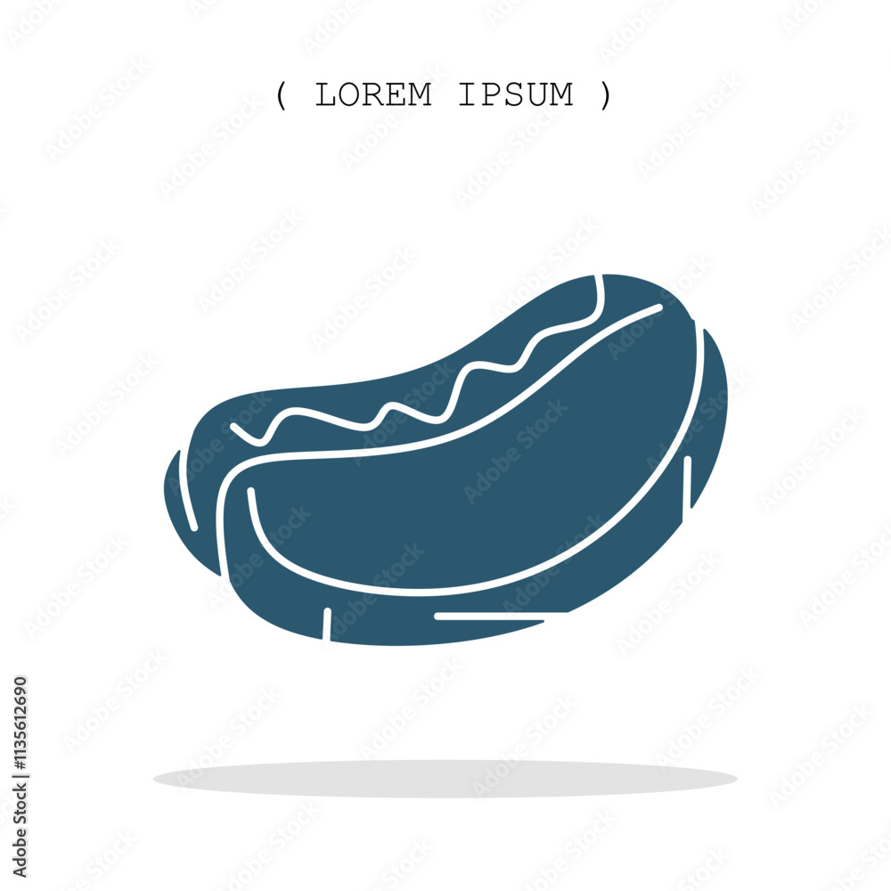 Vector symbol. Hot dog icon illustration. Stock vector symbol illustration design. Vector symbol. Hot dog icon illustration. Stock vector symbol illustration design.