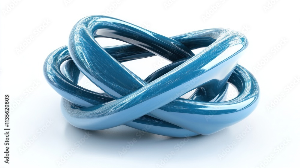 Abstract Blue Knot: A 3D Render of Intertwined Forms Abstract Blue Knot: A 3D Render of Intertwined Forms