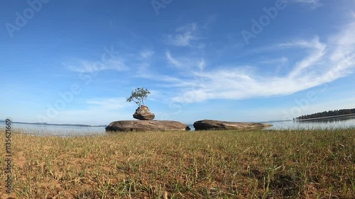Wallpaper Mural Time Lapse clouds floating fast at Sirindhorn Dam on December 4, 2024 Torontodigital.ca