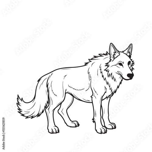 Jackal line art vector on white background