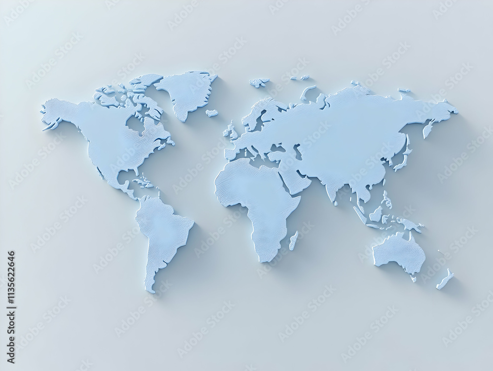 3D World Map Illustration 3D World Map Illustration
