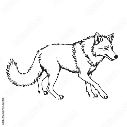 Jackal line art vector on white background