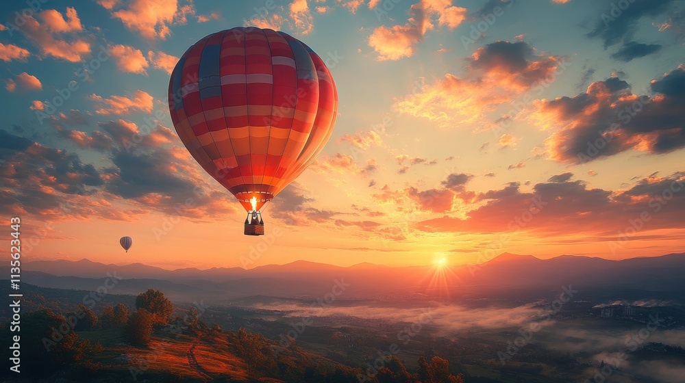 Obraz premium a hot air balloon with a basket