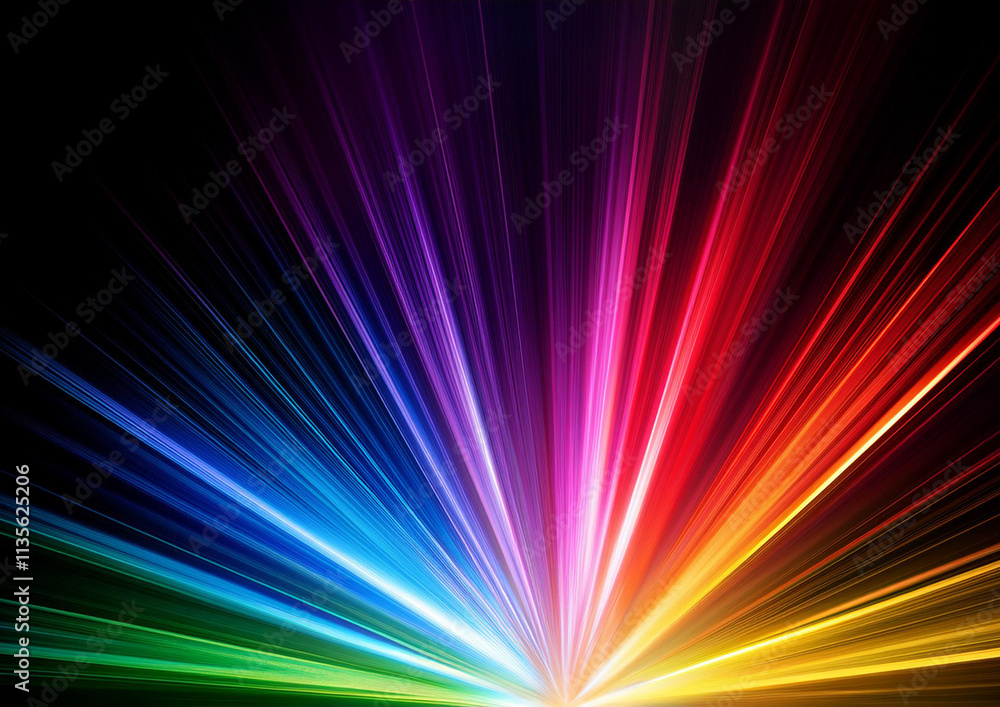 Obraz premium 黒い背景にカラフルな光