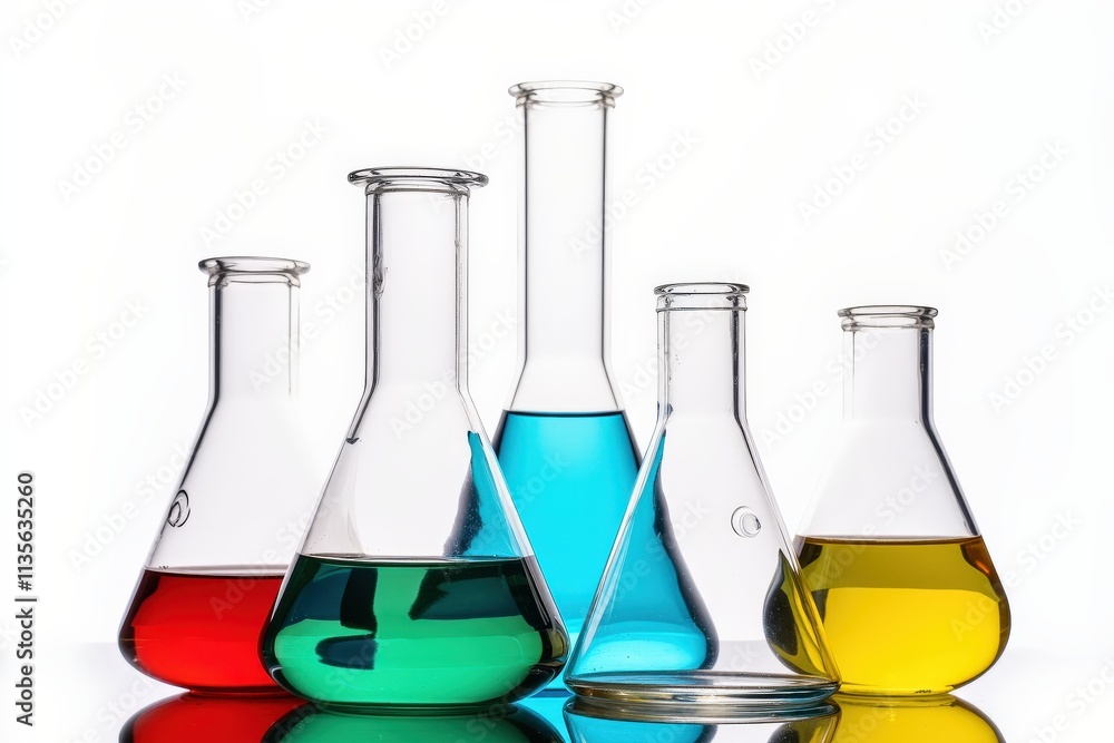 Vibrant Chemical Flask Collection Perfect for Science Education and Laboratory Display Vibrant Chemical Flask Collection Perfect for Science Education and Laboratory Display