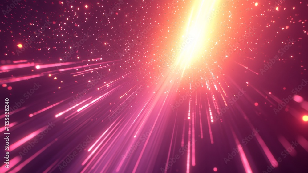 Naklejka premium Colorful light beams creating an abstract cosmic effect