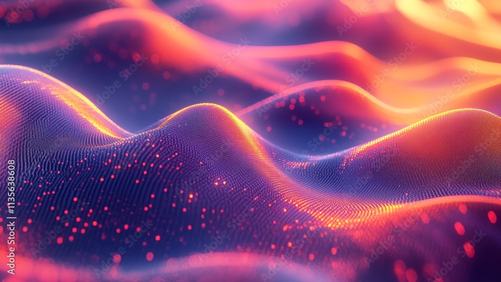 Vibrant waves of color and light create a mesmerizing effect Vibrant waves of color and light create a mesmerizing effect