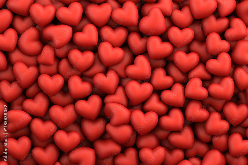 3D Red Hearts Background Illustration 3D Red Hearts Background Illustration