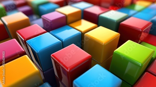 Vibrant Colorful Cubes Abstract Background