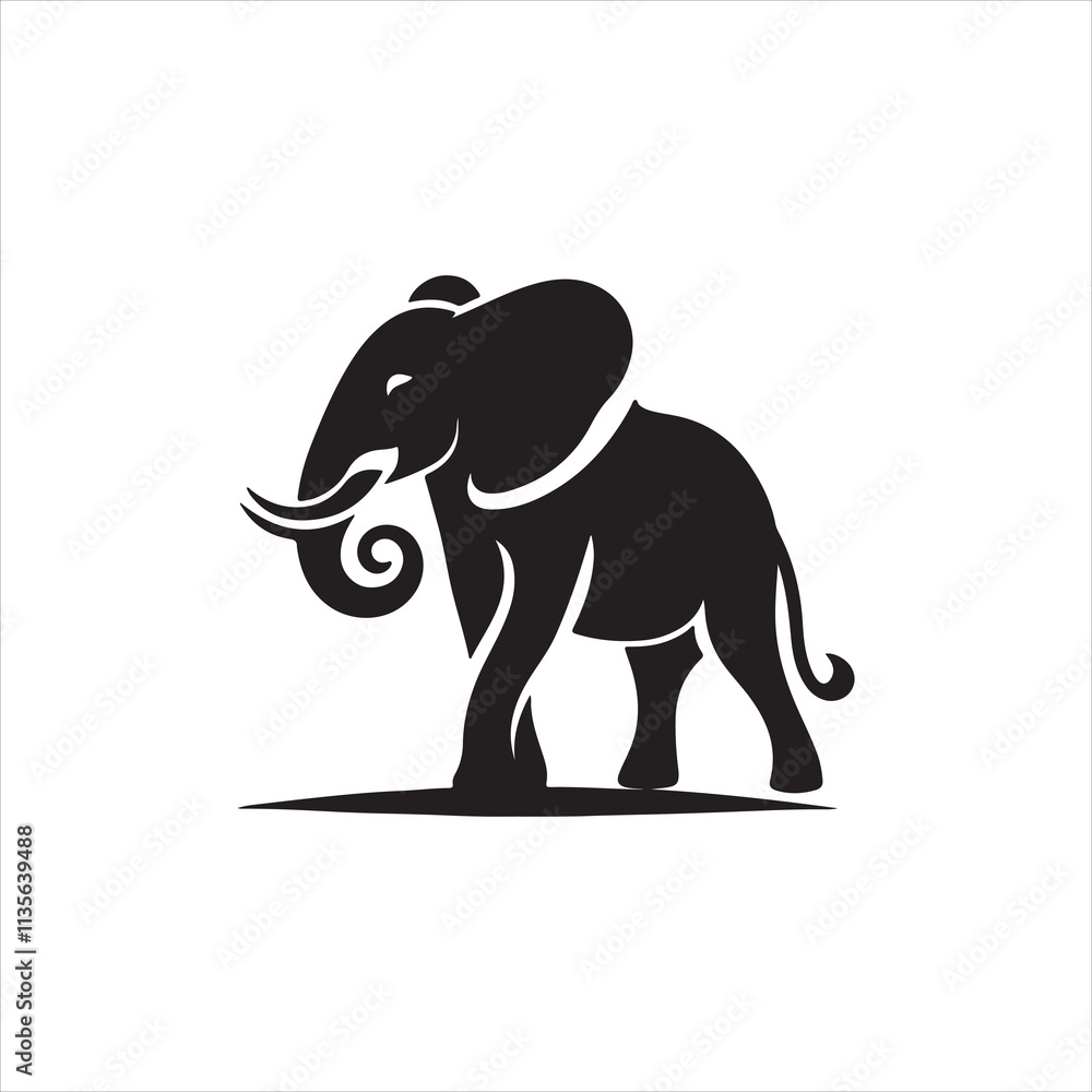 Obraz premium elephant silhouette vector