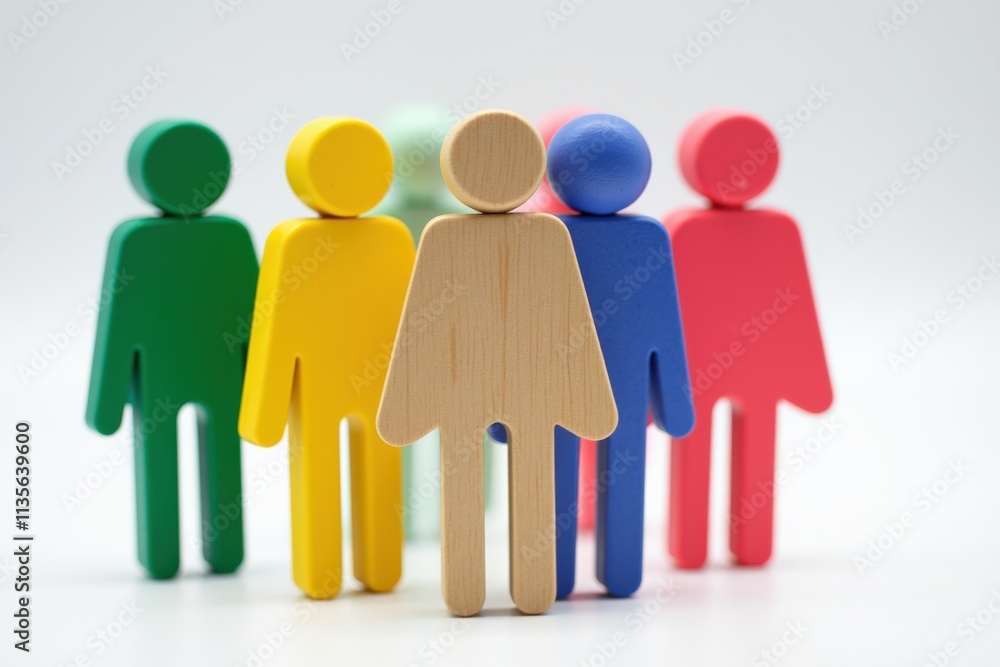 Vibrant Group of Colored Figures Standing Together Symbolizing Unity and Diversity Perfect for Team Building and Marketing Materials Vibrant Group of Colored Figures Standing Together Symbolizing Unity and Diversity Perfect for Team Building and Marketing Materials