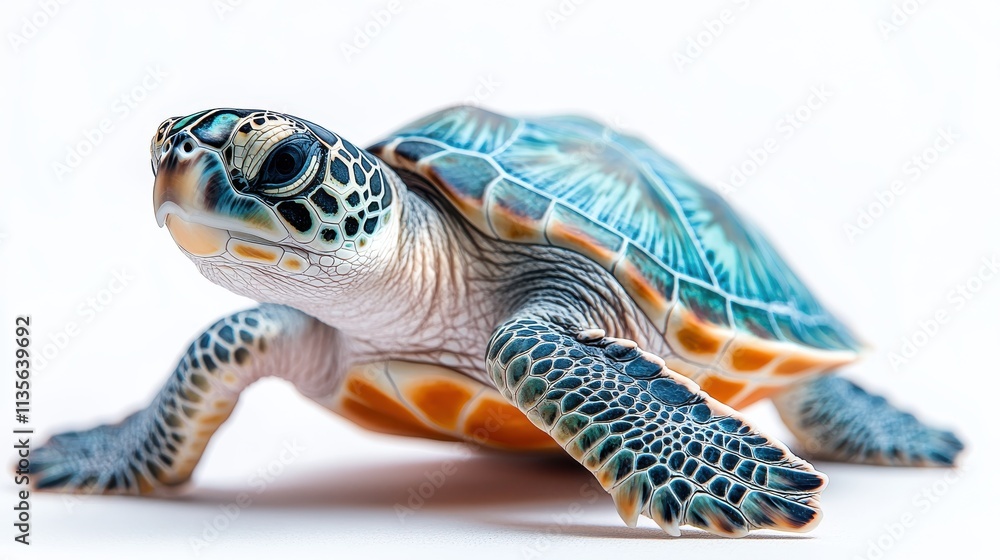 Fototapeta premium a sea turtle with a white background