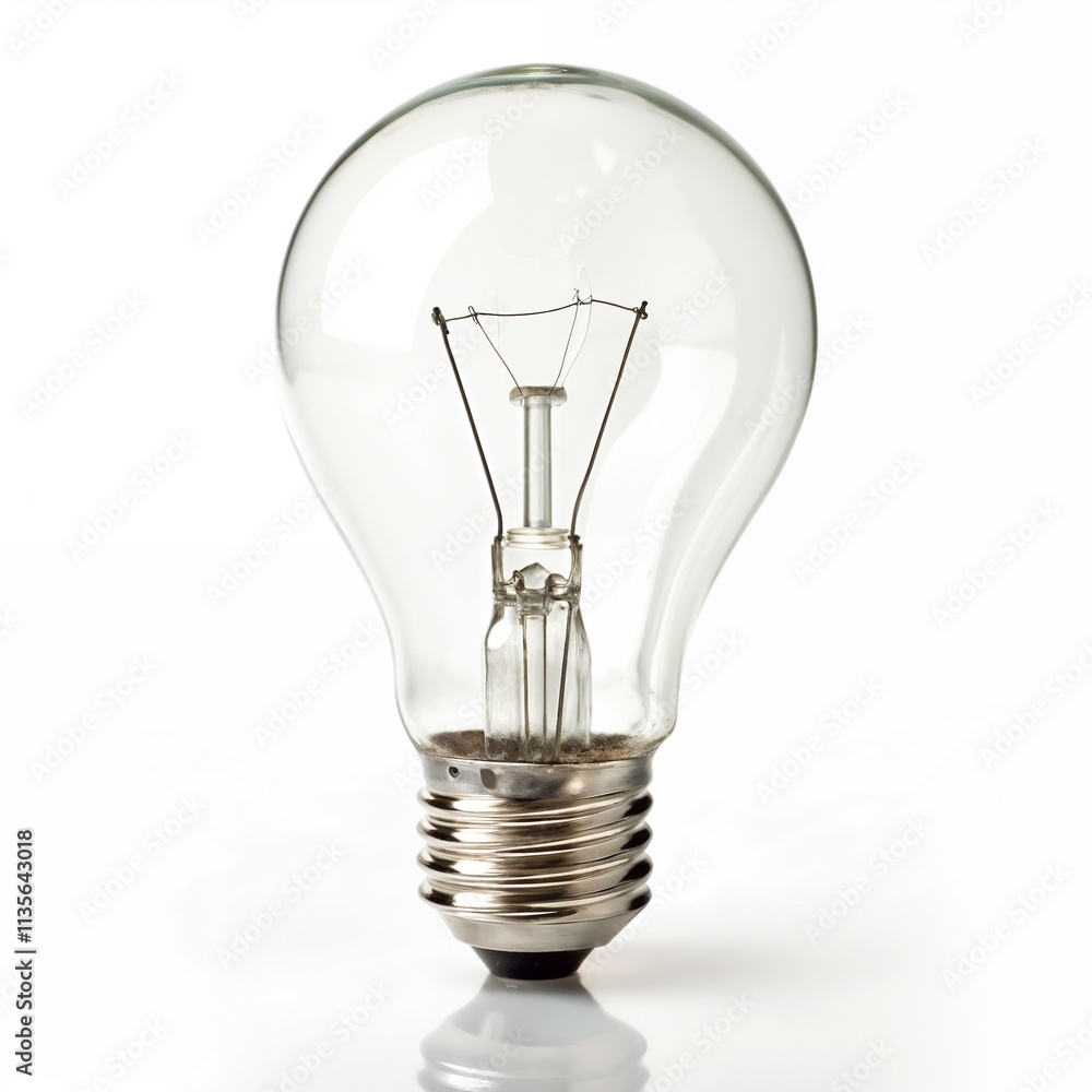 Close-up of a classic incandescent light bulb on a white background Close-up of a classic incandescent light bulb on a white background