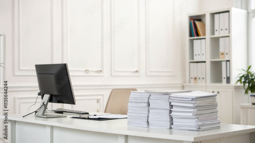 cluttered office space, paperwork piles, modern workspace, for business professionals, cluttered office space, paperwork piles, modern workspace, for business professionals,