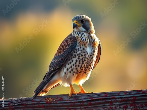 Kestrel Perch Sunset - Vibrant Falcon Photography