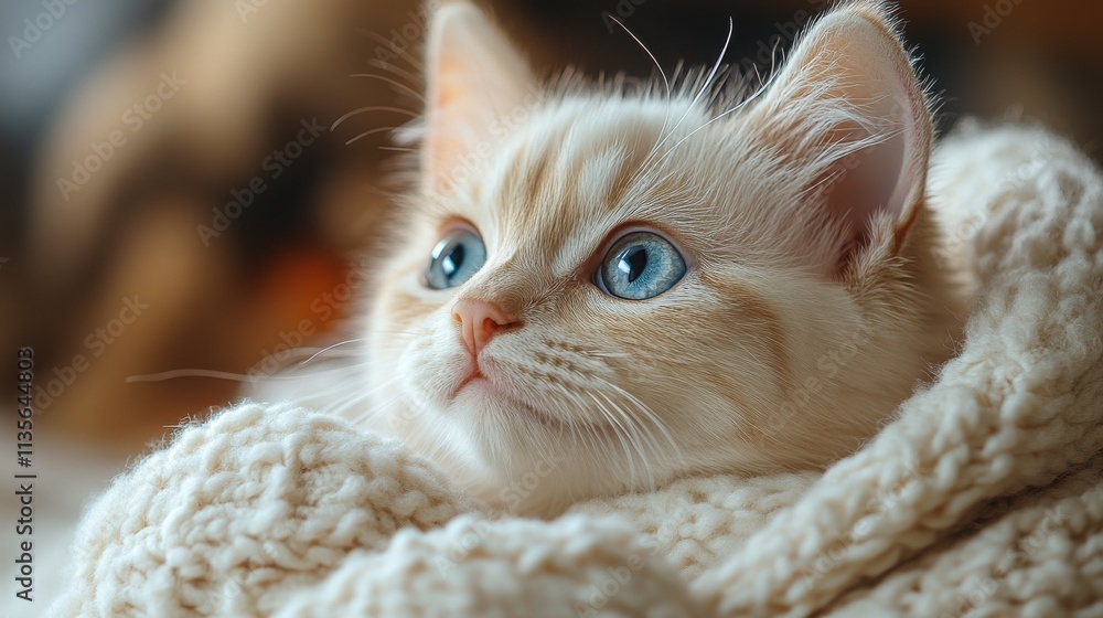 Obraz premium a white cat with big eyes