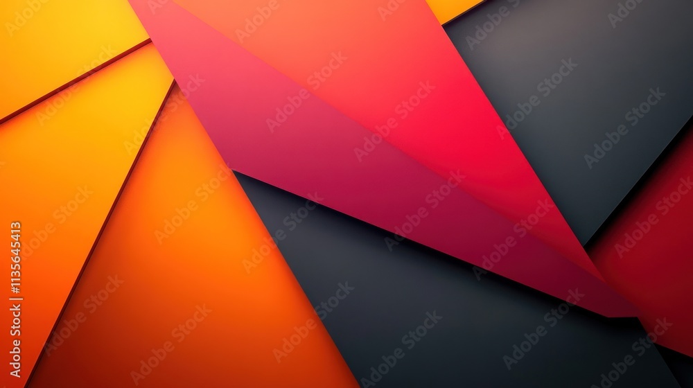 Abstract Geometric Design: Vibrant Hues and Interlocking Shapes Abstract Geometric Design: Vibrant Hues and Interlocking Shapes