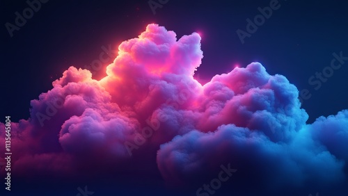 Fototapeta Naklejka Na Ścianę i Meble -  Colorful clouds glowing under a night sky with vibrant hues
