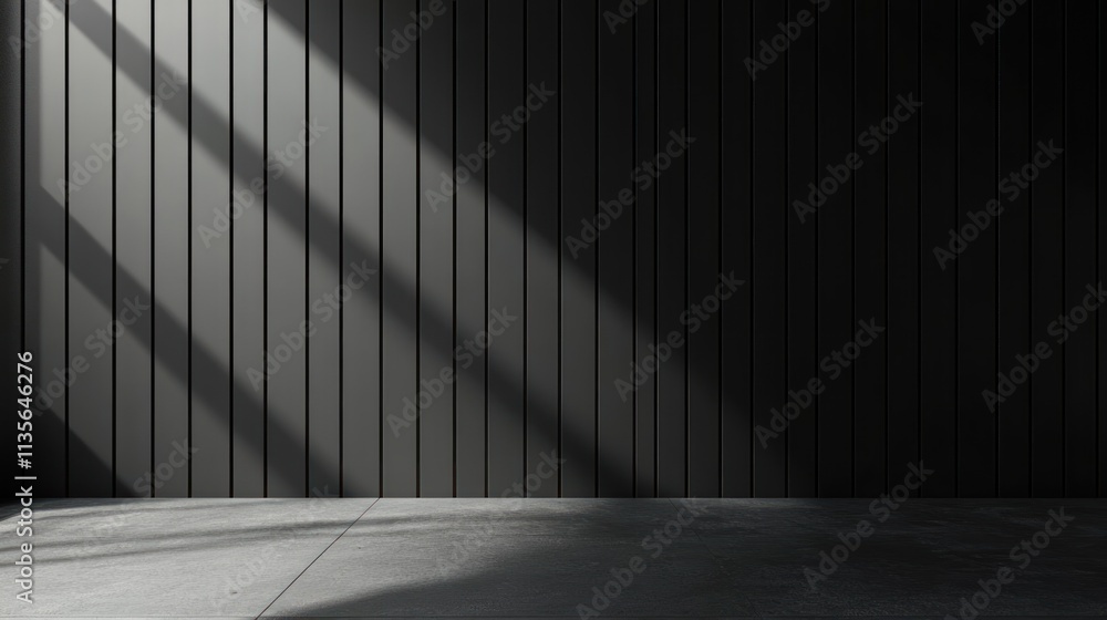 Dark Room with Sunlight Streaks on a Wooden Wall Dark Room with Sunlight Streaks on a Wooden Wall