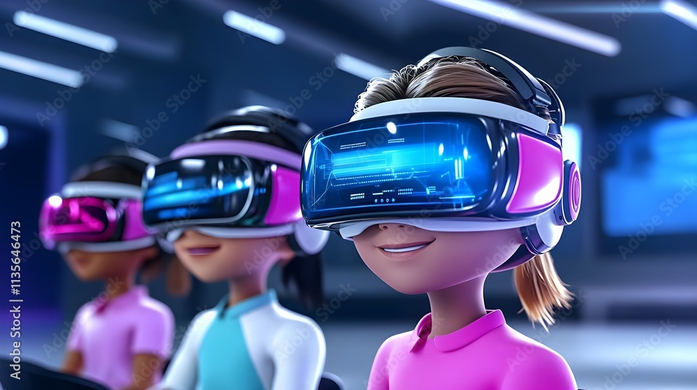 kids in vr headsets, metaverse, future tech - metaverse kids in vr headsets, metaverse, future tech - metaverse