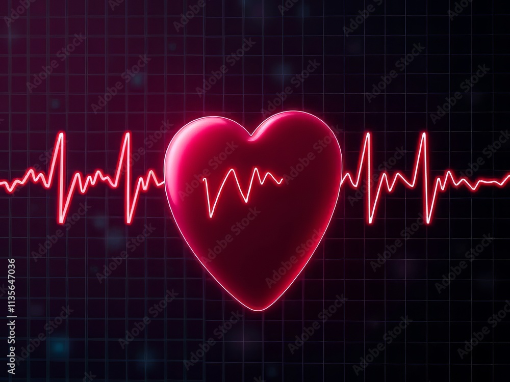 Vibrant Heart Cardiogram Symbols - Medical Design Elements Vibrant Heart Cardiogram Symbols - Medical Design Elements