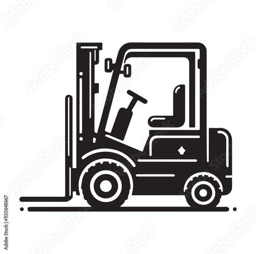 a forklift machine silhouette vector illustration