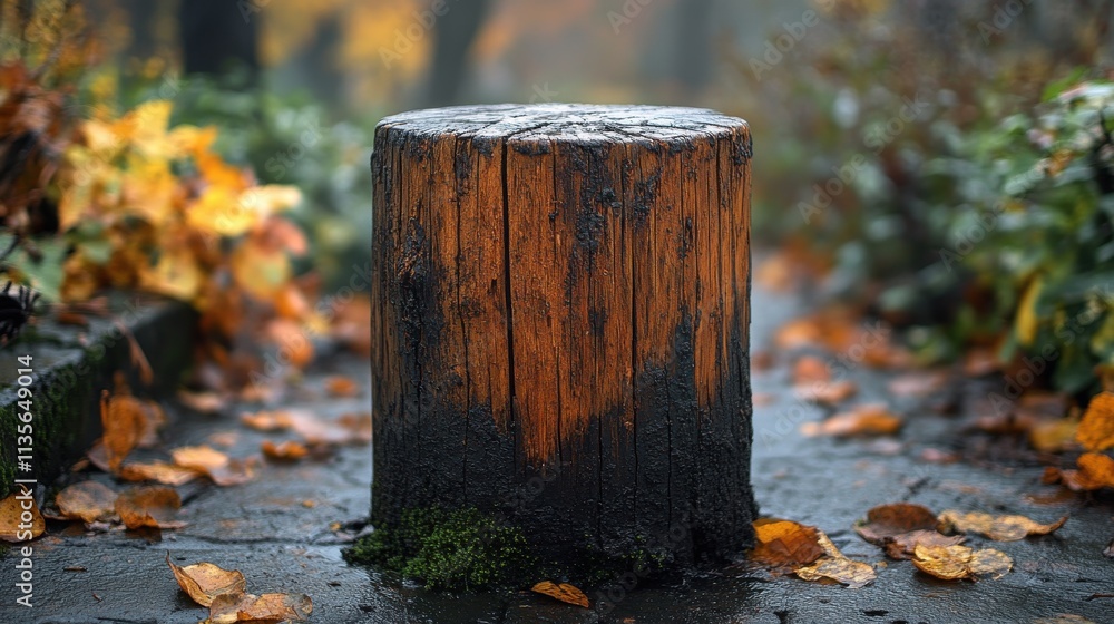 Fototapeta premium a wooden post with cracks