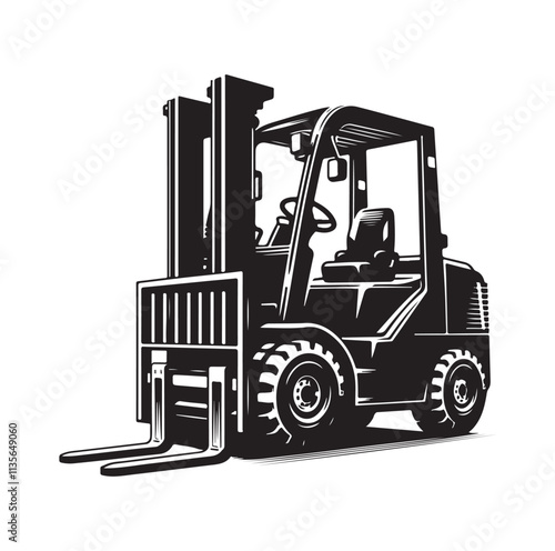 a forklift machine silhouette vector illustration