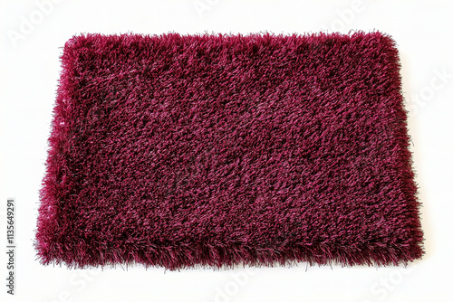 A rich burgundy doormat on a white background. (Generative AI)