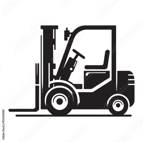 a forklift machine silhouette vector illustration