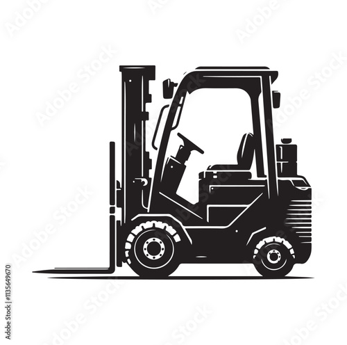 a forklift machine silhouette vector illustration