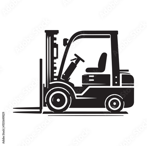 a forklift machine silhouette vector illustration