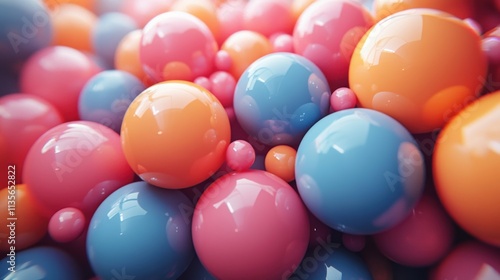 abstract 3d animation of colored bubble motion design seamless looped vide
