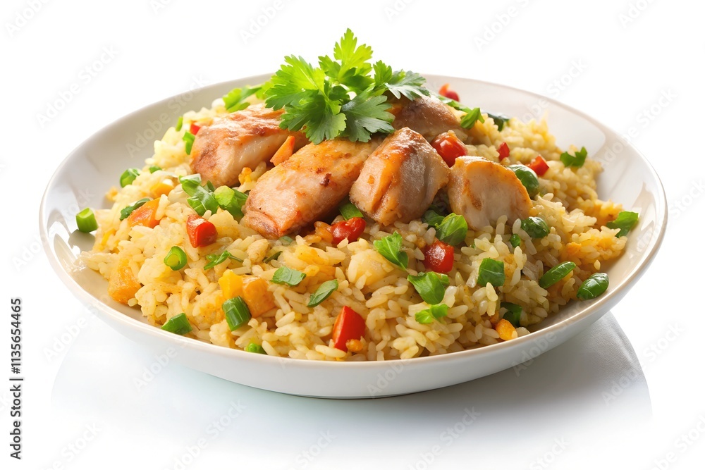 Rice with vegetables and chicken Rice with vegetables and chicken