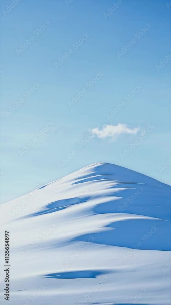 A serene snow-covered mountain peak under a clear blue sky. A serene snow-covered mountain peak under a clear blue sky.