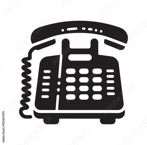 Landline Telephone Icon silhouette vector illustration