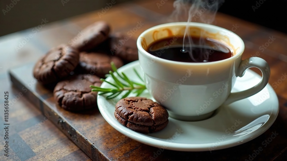 Luxurious Coffee & Chocolate Cookies, Gourmet Dessert, AI Food Photography, High-End Coffee, Delicious Cookies, Exquisite Treats Luxurious Coffee & Chocolate Cookies, Gourmet Dessert, AI Food Photography, High-End Coffee, Delicious Cookies, Exquisite Treats