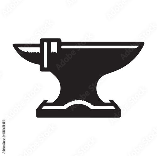 anvil icon silhouette vector illustration