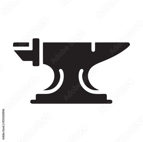 anvil icon silhouette vector illustration