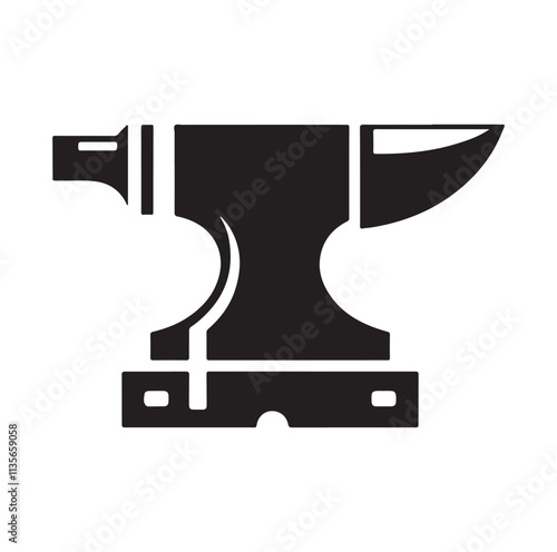 anvil icon silhouette vector illustration
