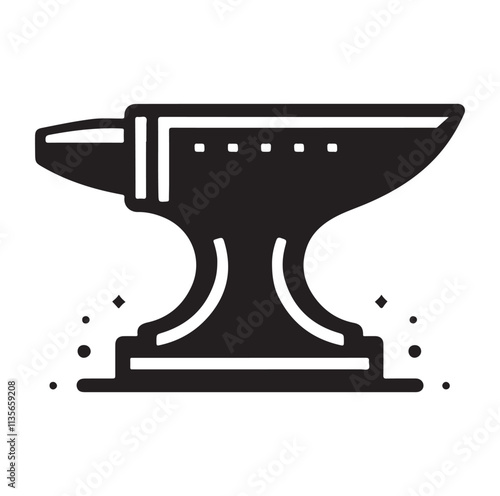 anvil icon silhouette vector illustration