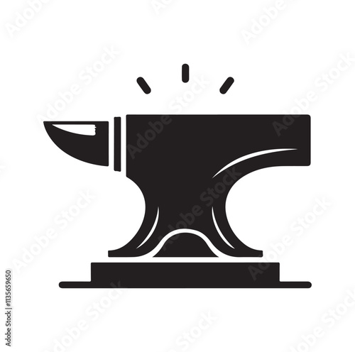 anvil icon silhouette vector illustration