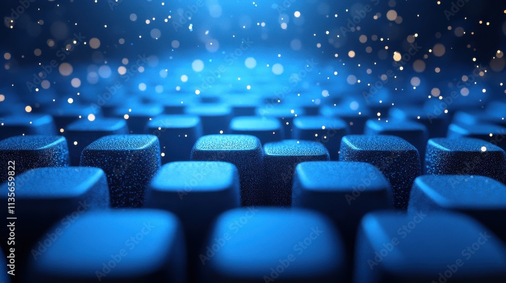 Obraz premium abstract 3d render geometric composition blue background desig