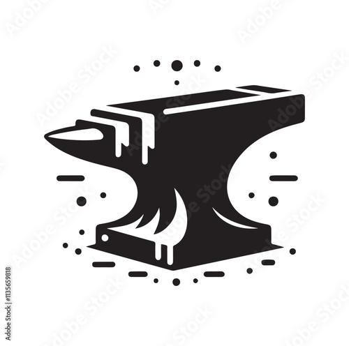 anvil icon silhouette vector illustration