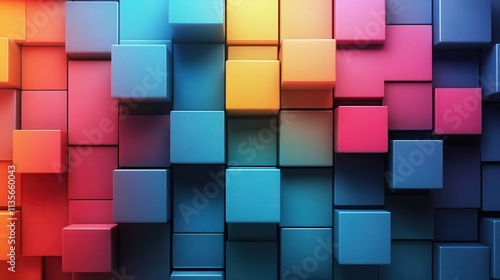 abstract 3d render geometric composition with cubes background desig