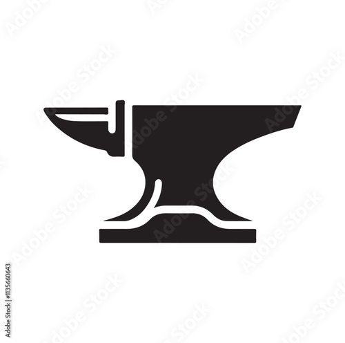 anvil icon silhouette vector illustration