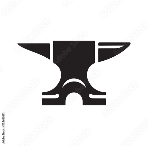 anvil icon silhouette vector illustration