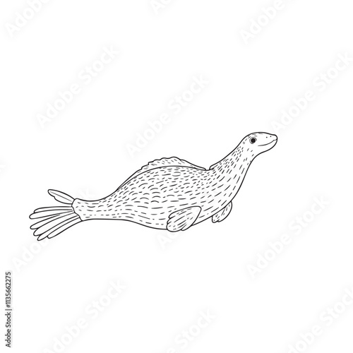 Ee  line art vector on white background