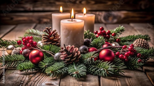 christmas decoration with candle